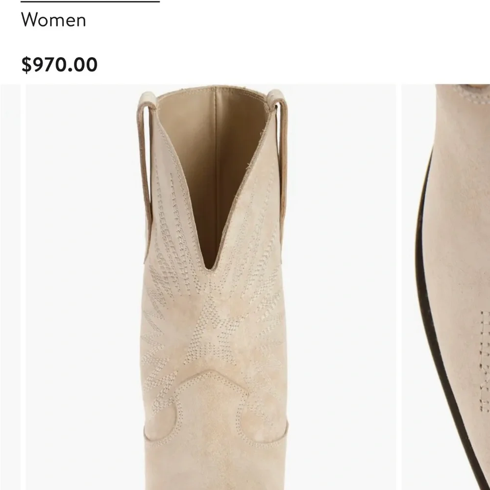 Golden Goose Beige Leather Cowboy Boots - Picture 6 of 7